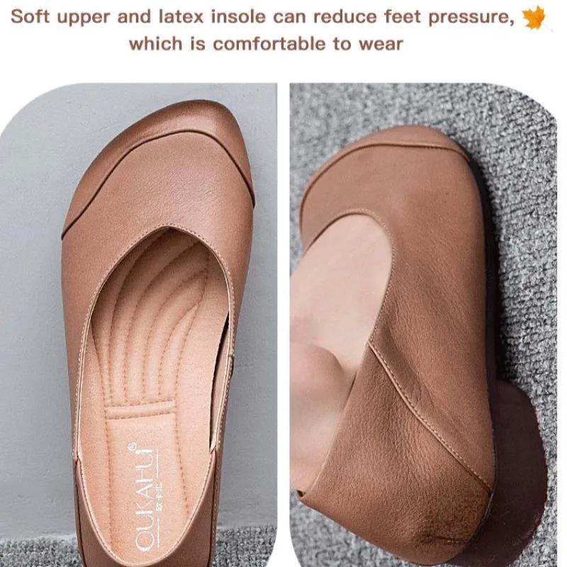 Fashion Women's Single shoes simple Flat Bottom Roman Shoe square head shallow mouth Wedge Heels Ladies casual comfortable Loafers