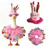 2026 New Festival Porch Goose Clothes Set, 23 Inch White Goose Birthday Hat Scarf Decor Set, Pet Goose Costume Accessories