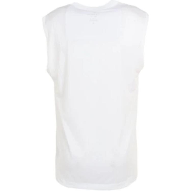 Nike Męski top bez rękawów z logo w jednolitym kolorze Biały DX0992-100