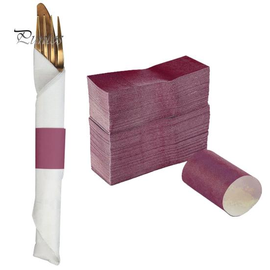 Stylish Tableware Enhancements 100PCS Napkin Ring Self-adhesive Strong Stickness Tightly Wraps Special Occasion Rings Elegant Set Home Party Supplies