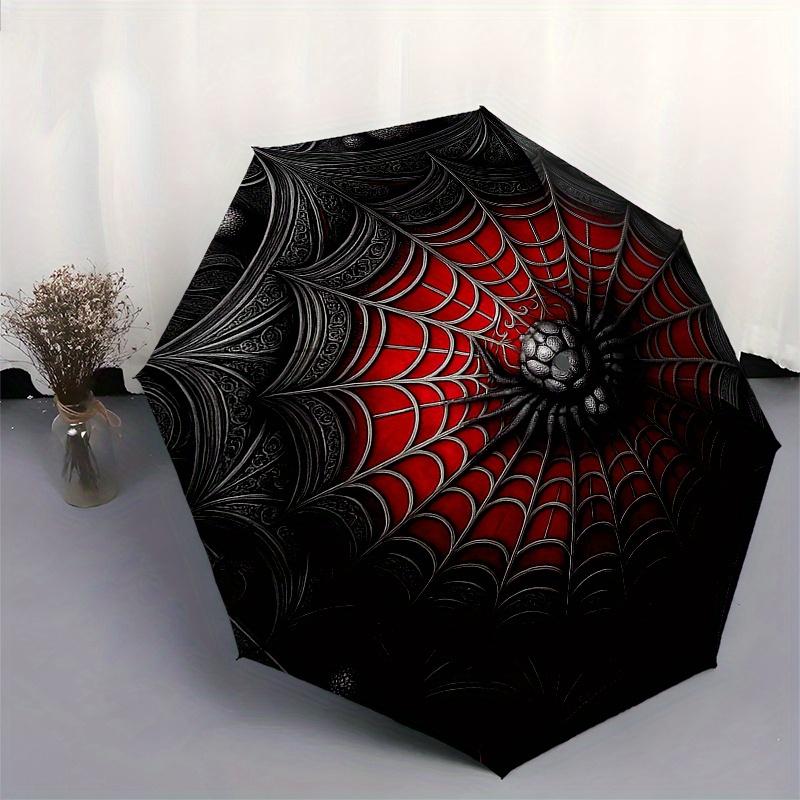 Dark Web Spider Web Wall Art: Gothic Decor for Any RoomUmbrella, Portable 3-Fold Umbrella for Men & Women,Christmas Gift ES323
