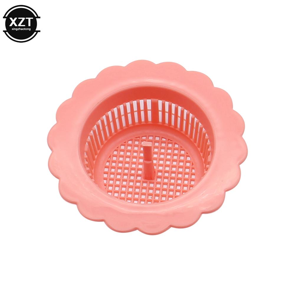 

Зливний фільтр для раковини, уловлювач волосся, фільтр для підлоги у ванній кімнаті, форма квітки з циліндричним отвором для ручки, фільтр для ванної кімнати / кухні рожевий