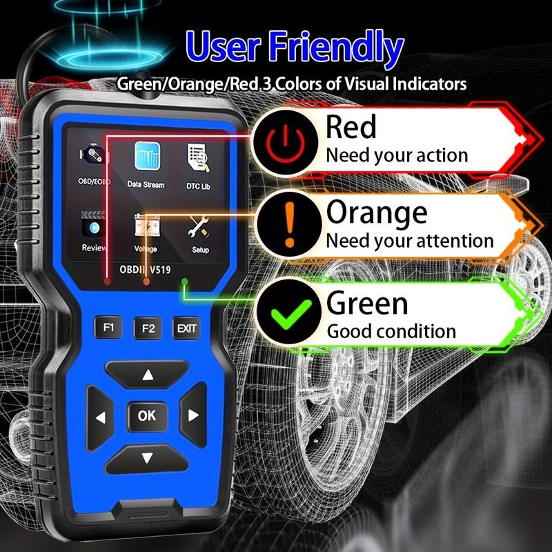 Skaner OBD2 Czytnik Kodów Diagnostycznych z Pełną Funkcjonalnością OBD2 Tryb Resetowania Kompatybilny ze Wszystkimi Pojazdami OBDII po 1996 roku.