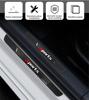 4pcs Universal Real Carbon Fiber+Rubber Car Door Scuff Sill Cover Step Protector