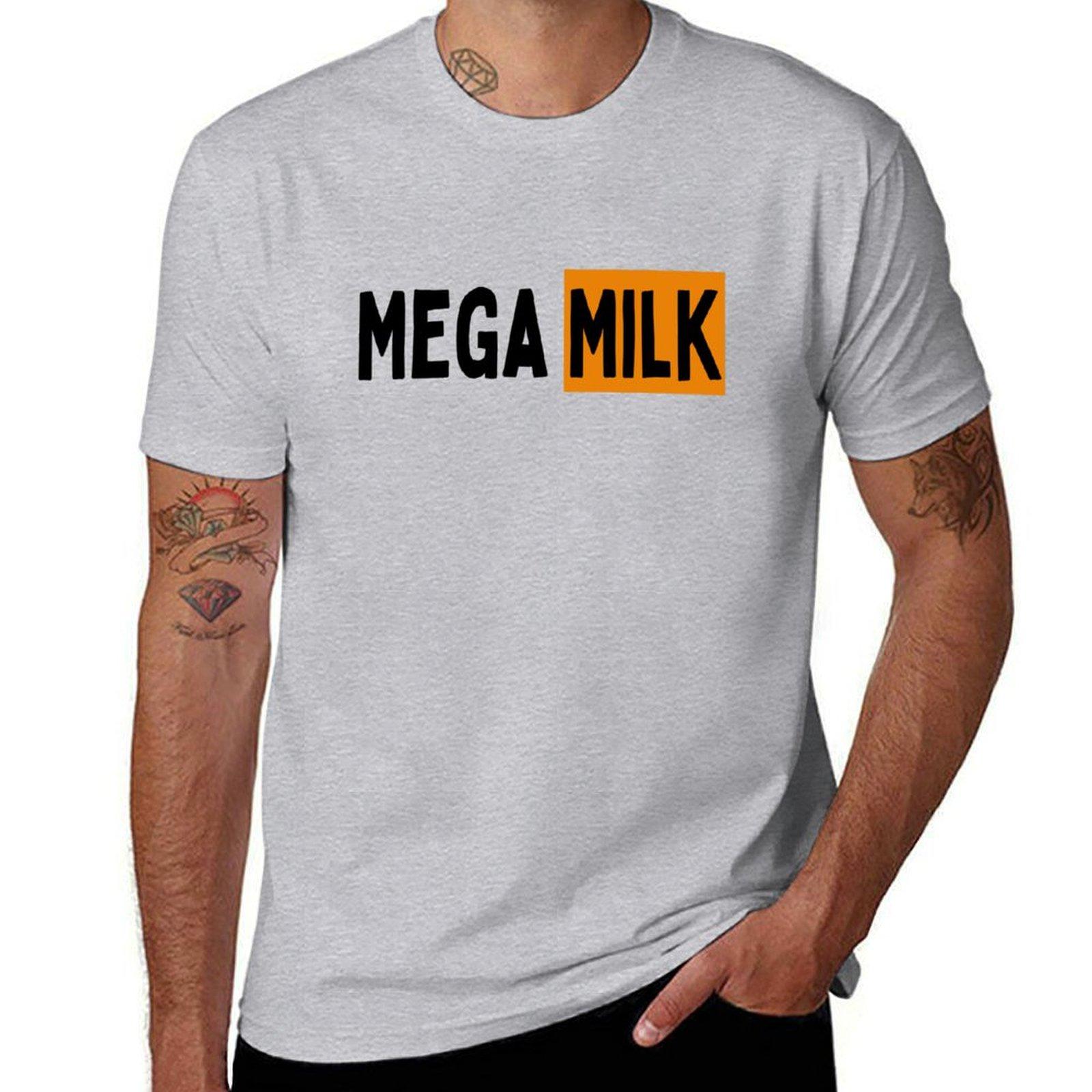 

Mega Milk Funny Saying Mega Milk Tshirt new edition boys animal print men workout shirt S