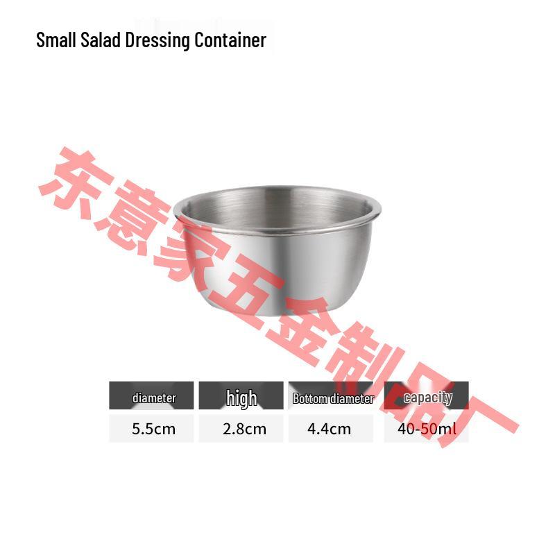 

Cross304 Stainless Steel Sauce Cup with Silicone Lid - Food Grade Container for Salad Dressing, Mustard, or Tomato Sauce.