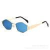 Polygonal Sturdy and Durable Metal Sunglasses Fashionable High Quality UV400 Protection Street Photography Shades Eyeglasses