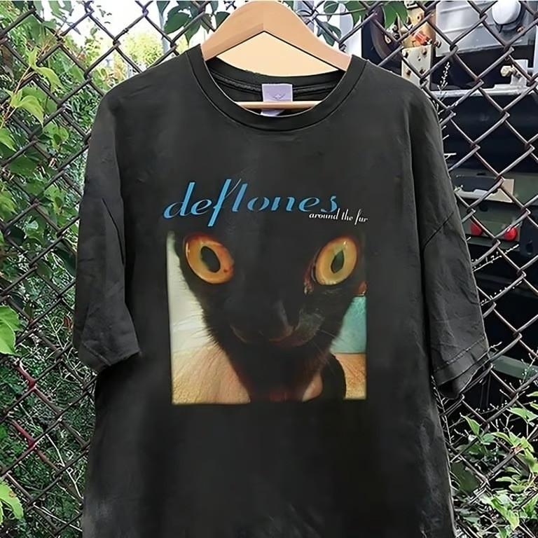 Deftones Around The Fur Cat Band TShirt Black Cotton Tshirt Unisex T-Shirt XXXL