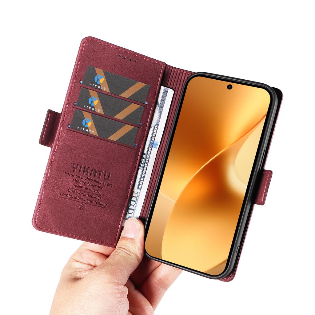 For Realme 15 Pro 5G/Realme 15 5G Leather Case YIKATU YK-005 Skin-touch Feeling Wallet Phone Cover