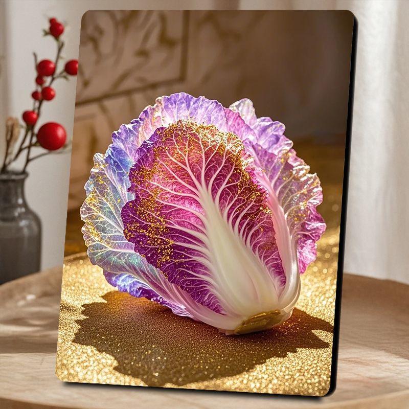 

Colorful Cabbage Recruiting Hundred Wealth Ornament,8-inch Living Room Entrance Wall Decoration Gathering Personalized Figurines 8 inches