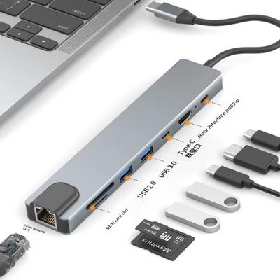8 In 1 USB C Hub with HDMI 4K HD Output Type C Dock for Laptop MacBook Pro Air Adapter