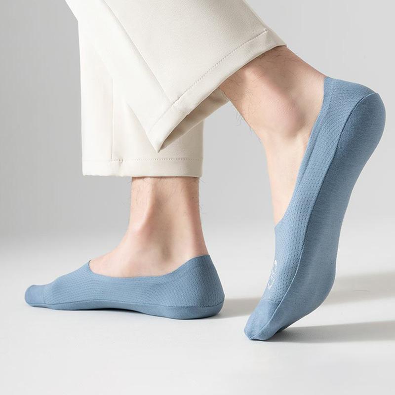 1Pair Short Sock Non Slip Espadrilles Breathable Boat Socks Odor Proof Silicone Casual Style Cotton Thin Men's Fashion