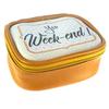[Q0856] - Small 'Messages' Travel Jewelry Box Gold (Yes Weekend!) - 11.5x9.5x5 Cm