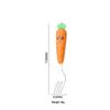 Carrot Cartoon Kids' Stainless Steel Cutlery Set: Spoon & Fork for Baby Food and Fruit Puree