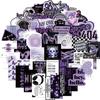 10/30/60pcs Sweet Cool Cartoon Graffiti Stickers Black Purple Art  Decals DIY Guitar Laptop Notebook INS Style Sticker