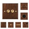 86 Type Wall Light Switch Panel Walnut Wood Brass Lever Wall Switch  Cafe Renovation