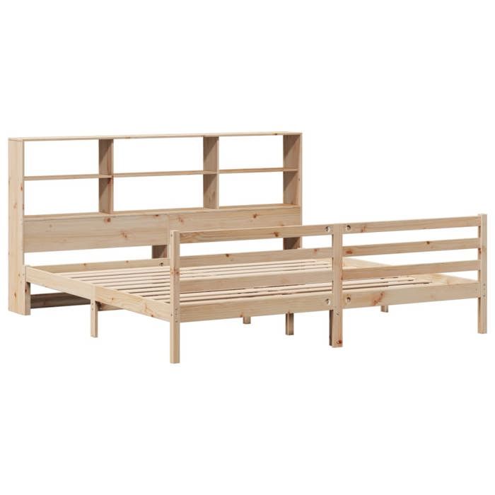VidaXL Bookcase Bed Without Mattress 180x200 Cm Solid Pine Wood, Bed, Bedroom Furniture, Bed with Storage, 3321905