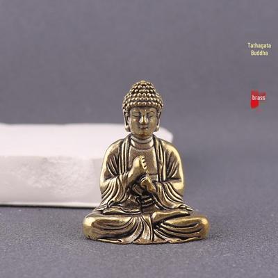 Adorno de mano de latón Buda Shakyamuni Puño de la Sabiduría para Decoración de Hogar u Oficina
