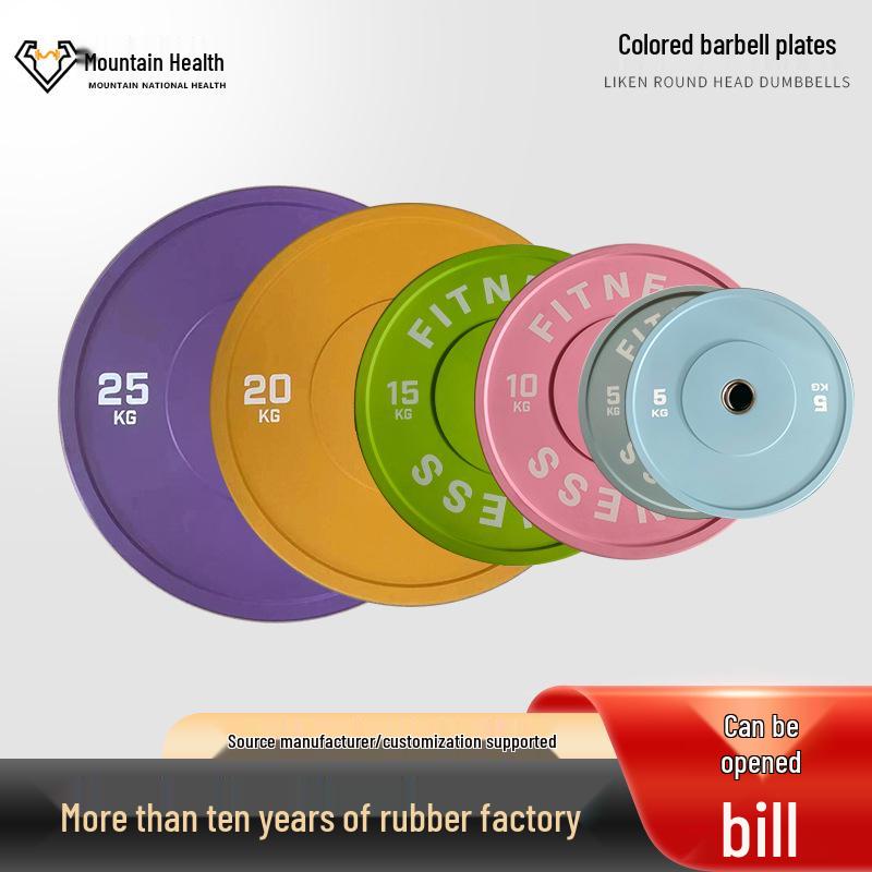 Colorful Rubber Weightlifting Plates - Drop-Resistant Set for Gym & Home Training