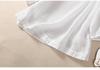 2025 Summer Artistic V-Neck Embroidered Floral Women's Shirt with Five-Point Sleeves