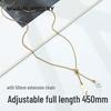 18K Gold-Plated Pearl Necklace with Adjustable Drawstring - Titanium Steel Clavicle Chain for Women