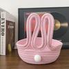 Cartoon Design Bunny Storage Basket Cotton Rope Organizer Basket  Desktop Organizer
