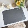 Imitation Leather Totem Dining Placemat Oil-Proof Waterproof Place Mat Retro Relief Table Mat for Kitchen Table Coffee Pad
