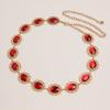 Hollow Metal Stylish Waist Chain With Rhinestone Accents For Women Fashion