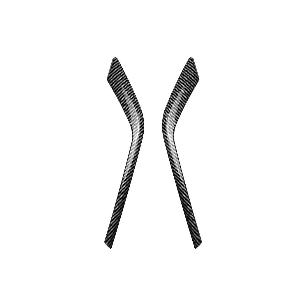 

Glossy Black Carbon Look Front Bumper Spoiler Splitter Air Vent Fog Lamp Grille Trim For BMW 5 Series G60 G61 I5 M Sport 24-25 Carbon Fiber look