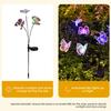 3 Heads Solar Powered Butterfly Lamp Waterproof RGB Garden Floor Lamp Cordless Realistic Landscape Lawn Lamp Patio Walkway