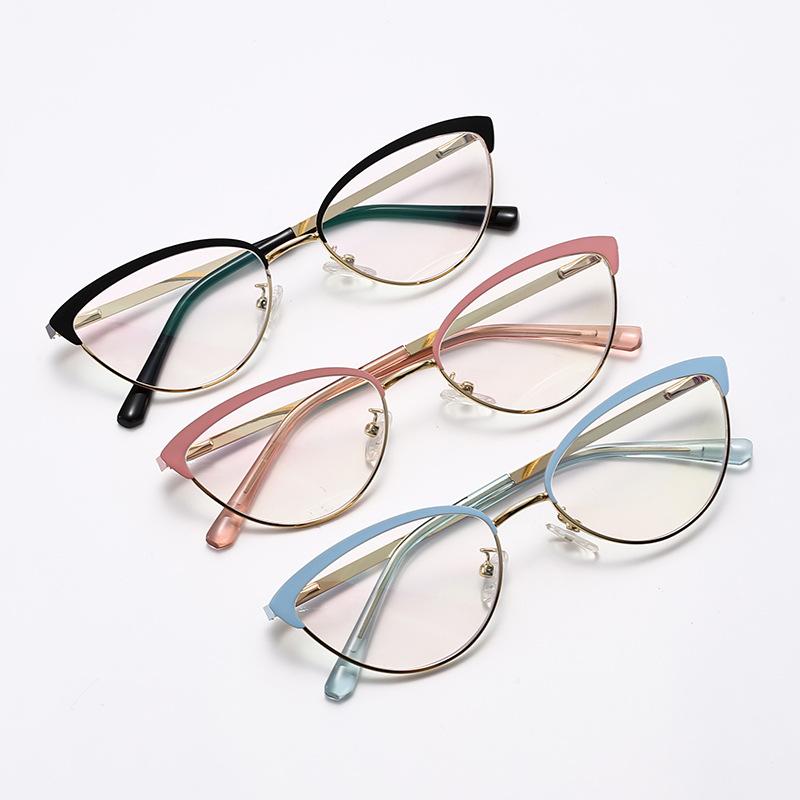 6214 Cat Eye Fashion European And American Small Frame Anti-Blue Glasses, New Street Photography Trend Versatile Flat Glasses