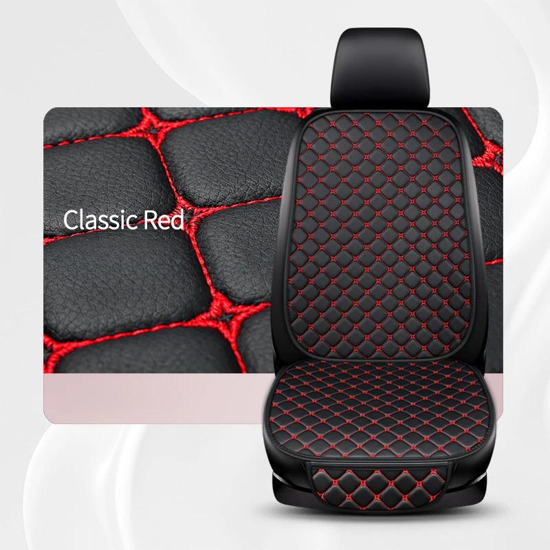 Four-Season Universal PU Leather Car Seat Covers, Full Surround Auto Seat Cushion, Breathable Chair Protector with Storage Pocke
