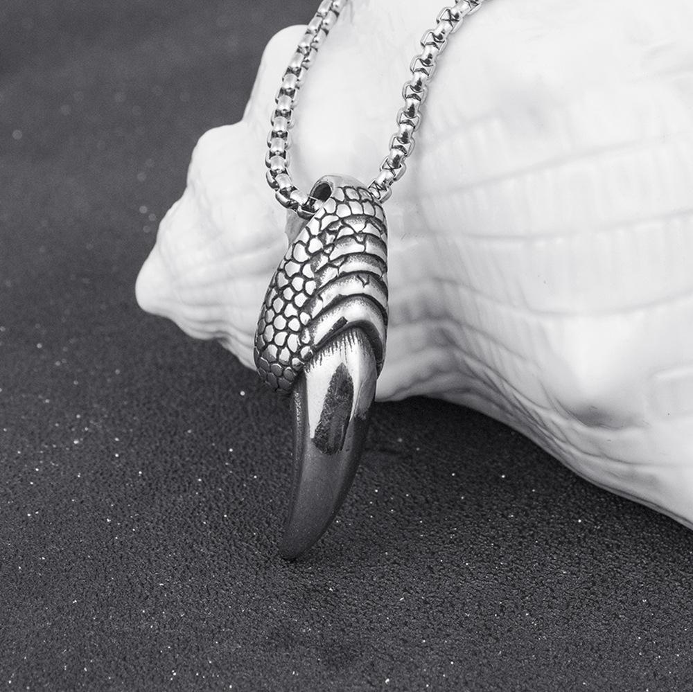 Módní pánský náhrdelník ve stylu Hip Hop Punk, Osobnostní Trend Přívěsek ve tvaru drápu Street Eagle Nerezová ocel