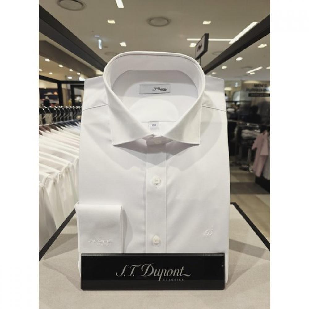 S.t. Dupont Stretch Fabric Wide Collar Long Sleeve Slim Fit Shirt Se5fm21ls363swh 95