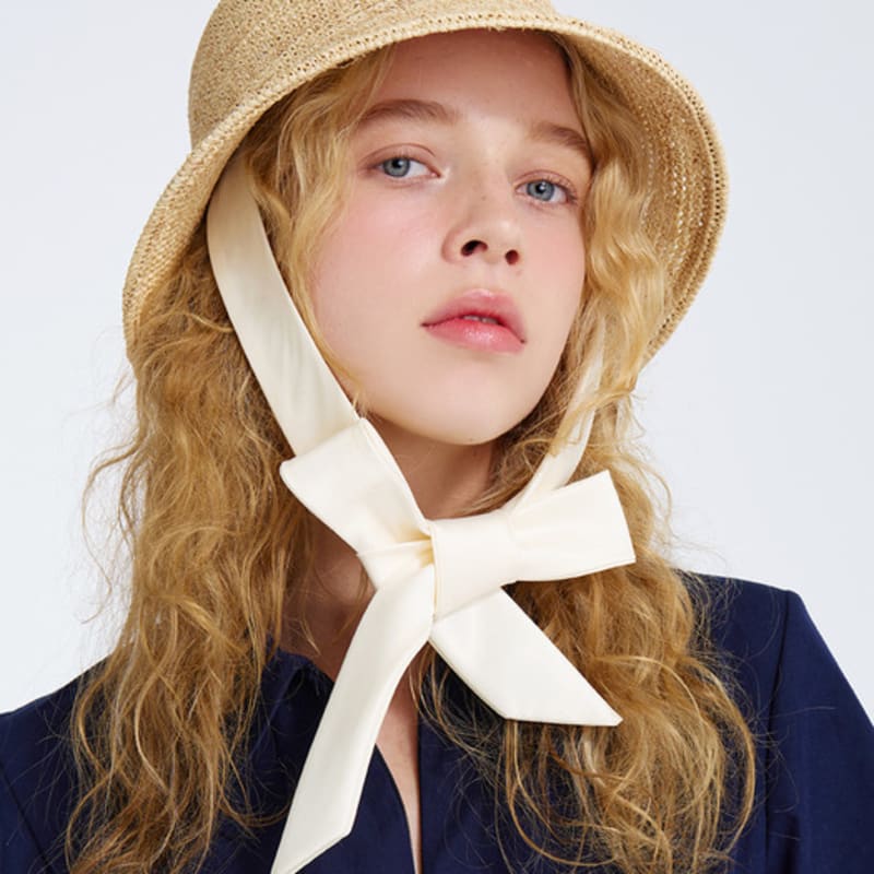 

WHITE SANDS Satin Strap Raffia Hat Sherry Natural NATURAL_Free