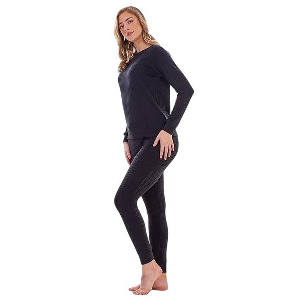 Keanu Womens/Ladies Ribbed Long Pyjama Set