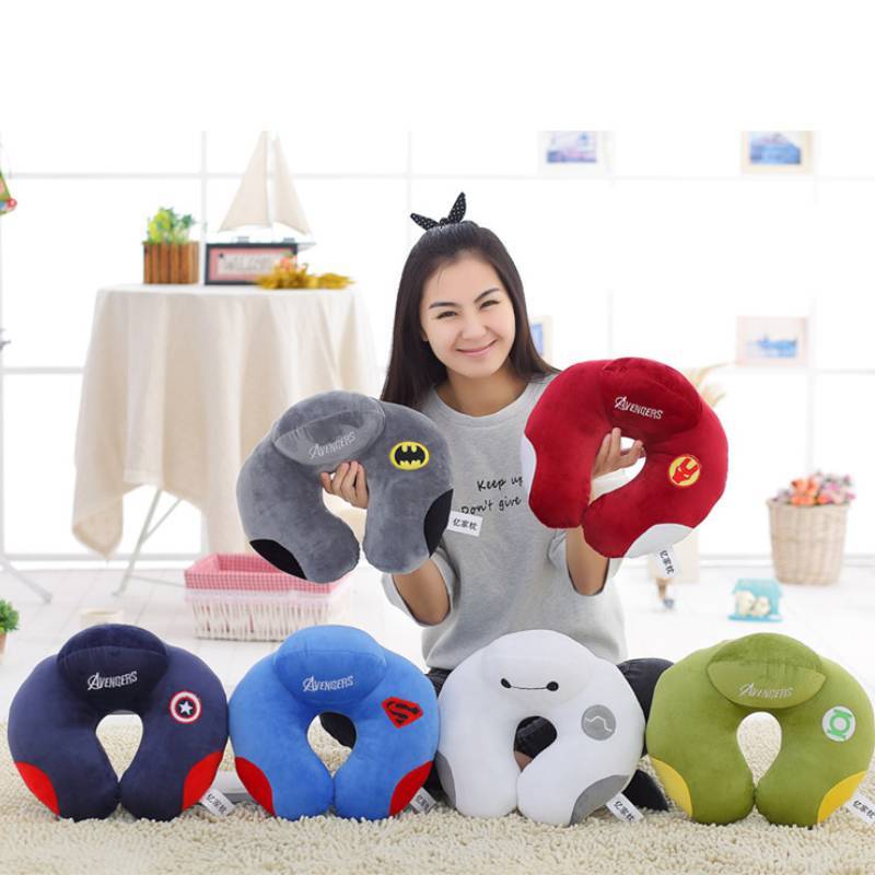 Batman U Shaped Travel Pillow With Cotton Filling For Office And Nap Breaks