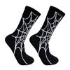 1 Pair Halloween Socks Spider Wet Skull Skeleton Print Color Matching High Elasticity Anti-slip Unisex Sport Sweat-Absorbent Basketball Long Stockings