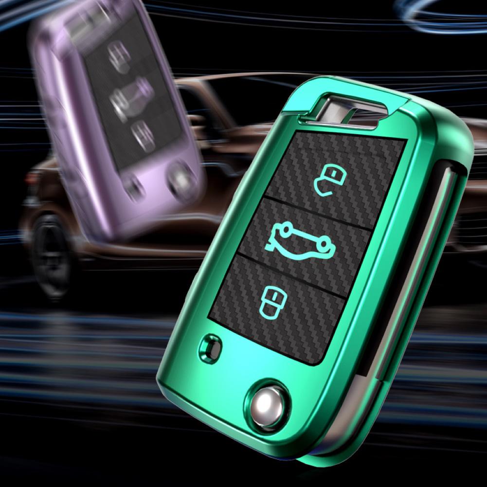 Protection Cover Shell Car Auto Car Key Fob Soft TPU Protection Cover Shell Case for VW Golf ...