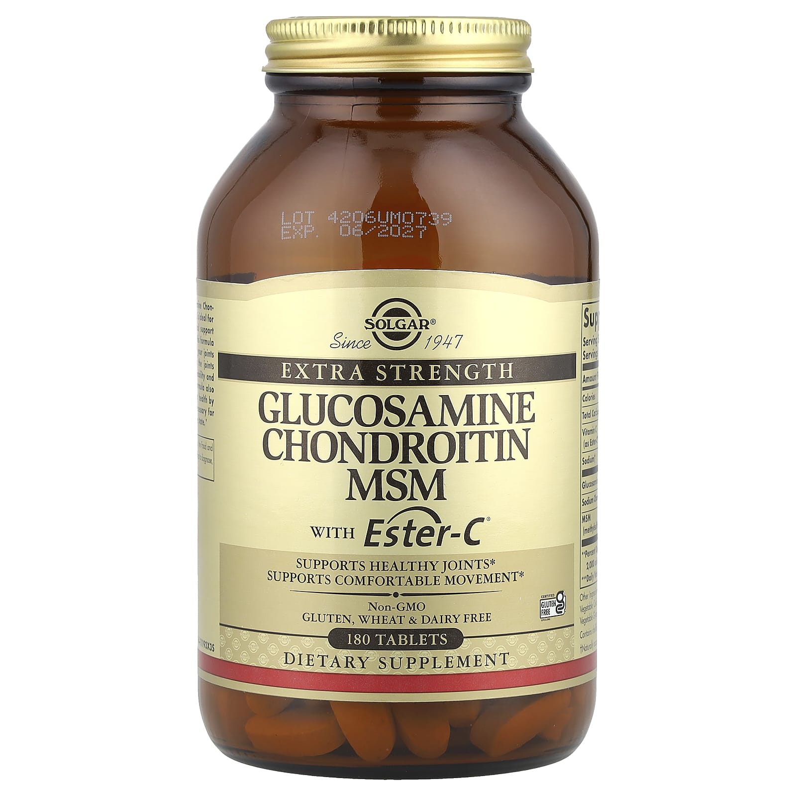 

Solgar, Glucosamine Chondroitin MSM with Ester C, 180 Tablets