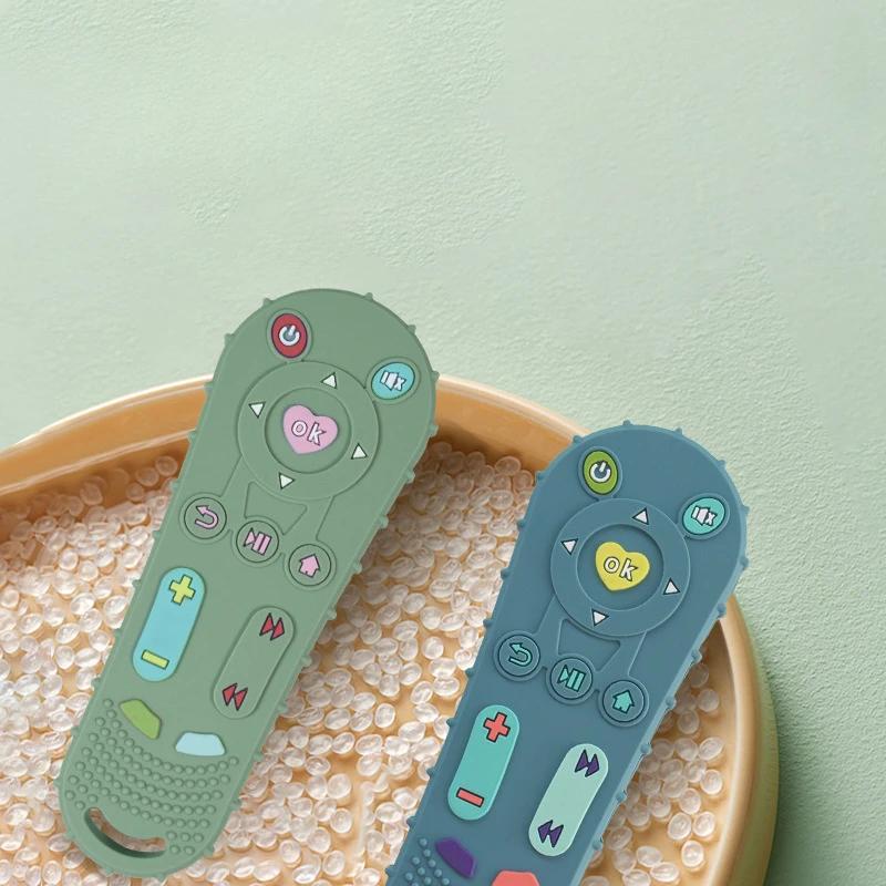 Baby TV Remote Control Teether Silicone Baby Anti-Eating Gloves Pacifier Bracelet Teething Stick Biting Toy Baby Care Accesorios