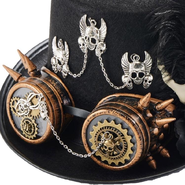 Medieval Women Fedoras Hat Steampunk Halloween Flat Top Hat Carnivals Party Hat
