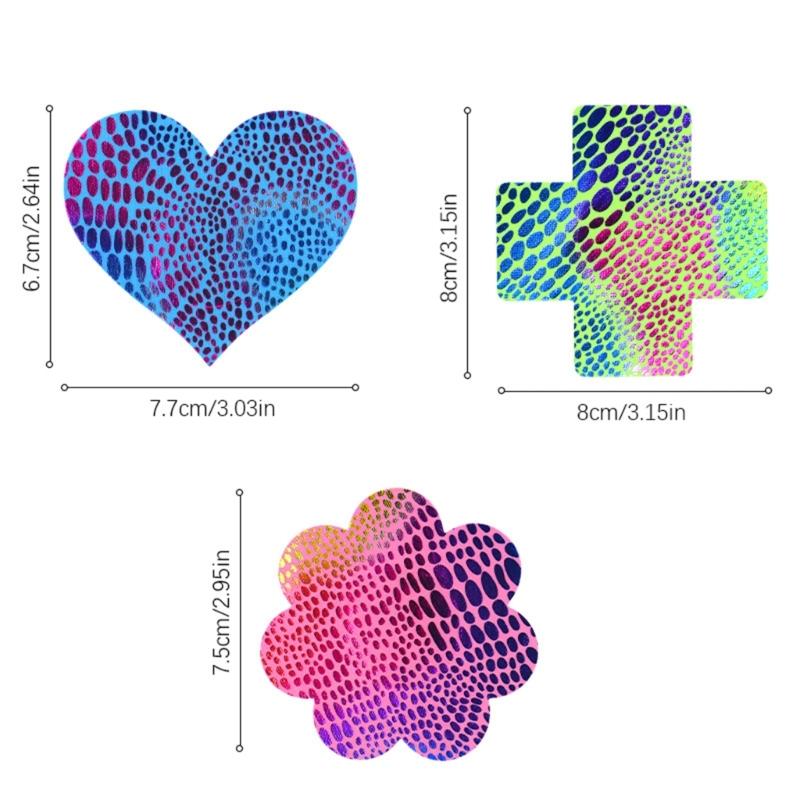 20 Pairs Women Sexy Self Adhesive Nipple Covers Colorful Fish Scales Disposable Breast Stickers Pasties Sticky Bras