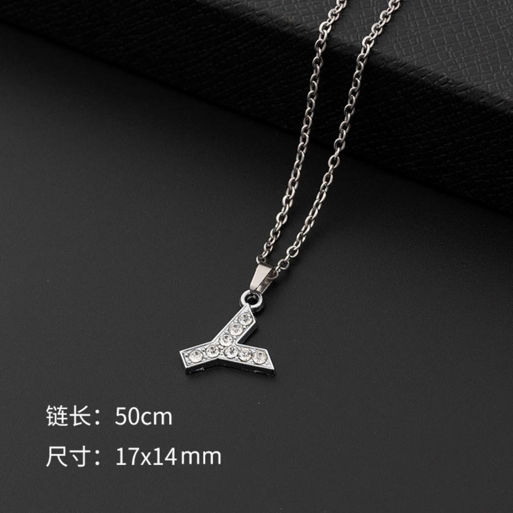 European And American- Jewelry Necklace With Diamond-studded English Letter Pendant Women's Stainless Steel Letter Necklace Jewelry Accessory