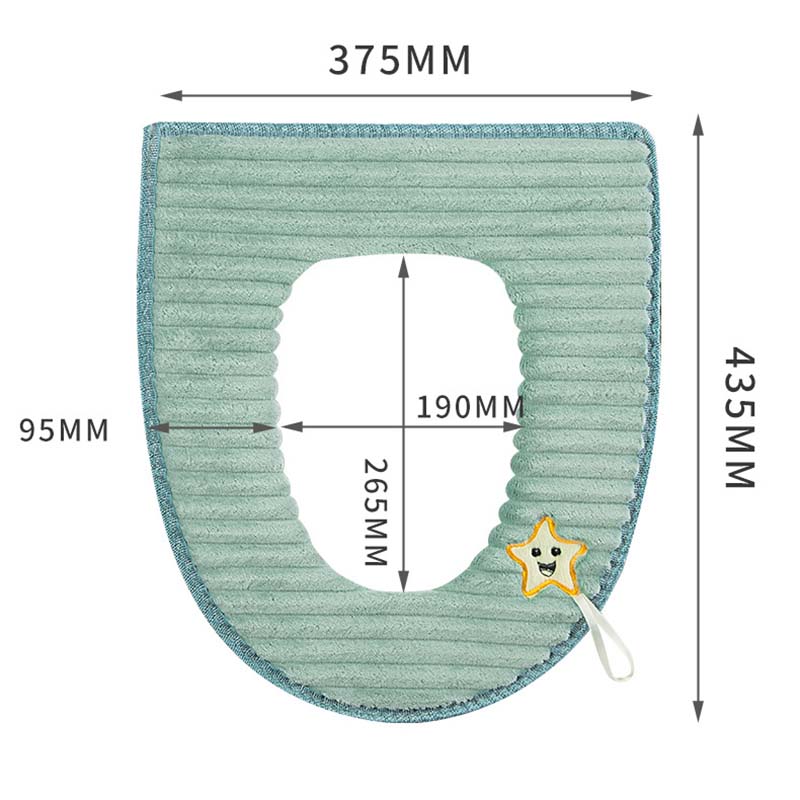 Househole Toilet Seat Cushion Bathroom Lavatory Waterproof Zipper Toilet Seat Cover Cartoon Washable Cushion Pads Handle Winter Warmer Cloth Toilet