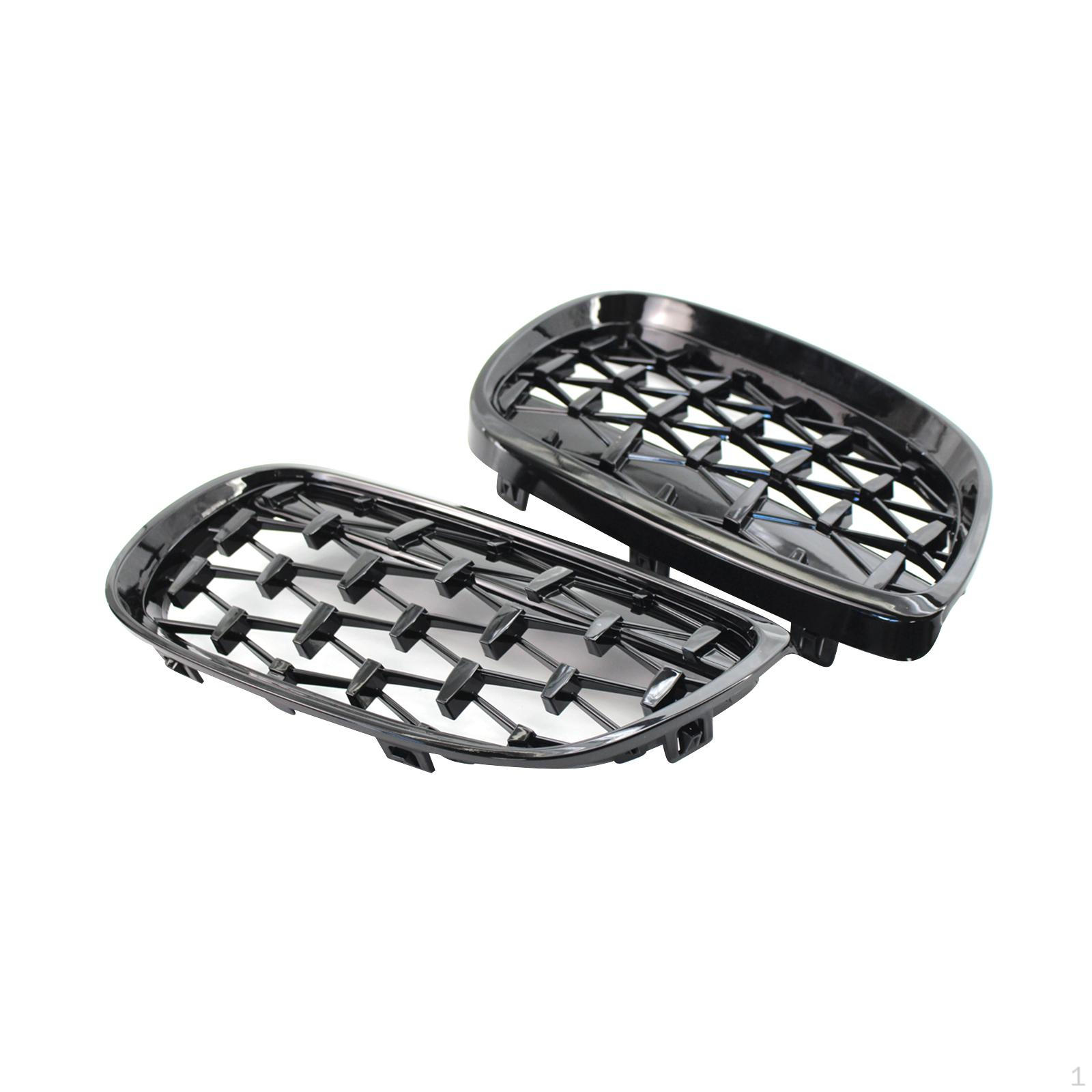 2 Pieces Auto Front Hood Kidney Grille Grill 51137157278 for E92 E93 Replace Parts Gloss Black