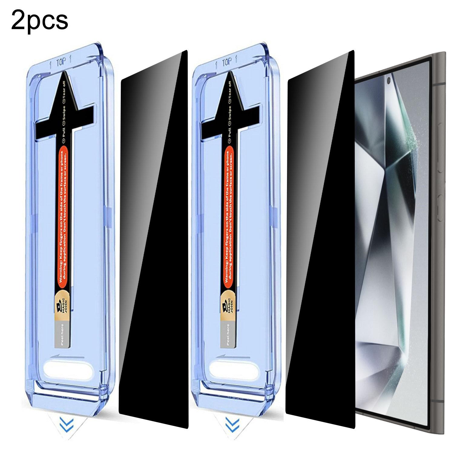 

2 Sets For Samsung Galaxy S24 Ultra Anti Spy Tempered Glass Screen Protector with Automatic Dust Removal Tool Type A