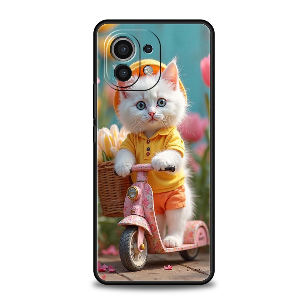 

A Cat Riding A Motorcycle Phone Case Cover for Xiaomi Mi 15 14 13 12 11 Ultra 14T 13T 12T 11T 10T Pro Lite 5G Soft TPU Capas Bag Xiaomi 14T Pro