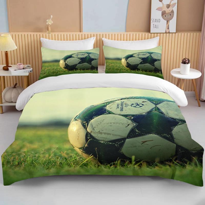 Cool Football Soccer 3D Bedding Set Duvet Cover Pillowcases Comforter Bed Linen Room Decor For Boys Gift Twin Queen King Size