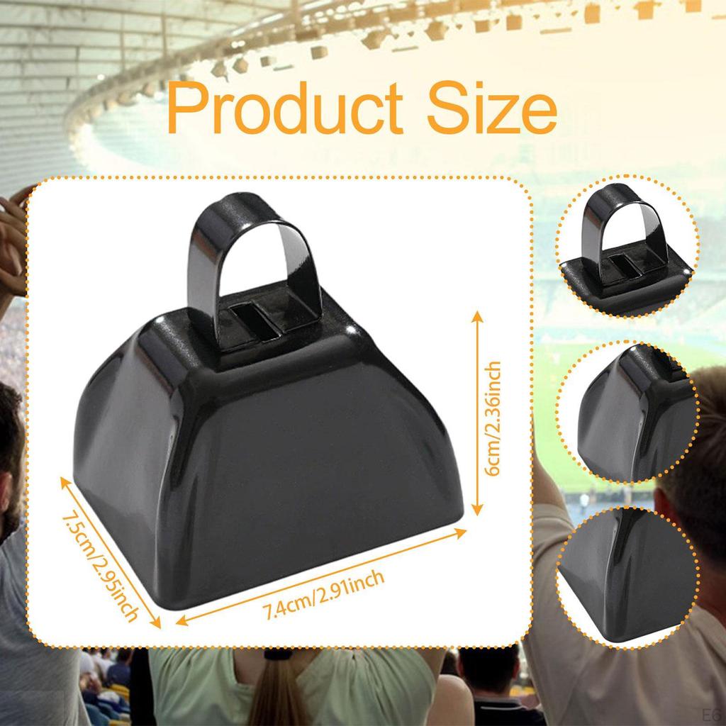 Loud Metal Cowbell with Handle for Sports Events, School, Year